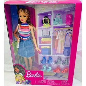 1-BARBIE Blonde Fashionista Doll Shoes Fashion Bags Accessories Closet (#8833)